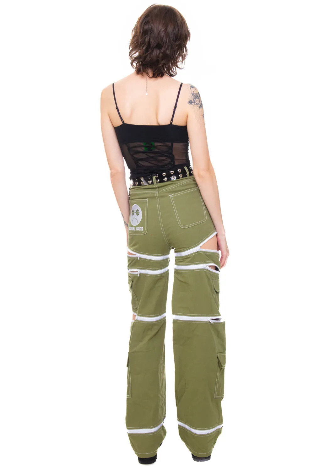 Olive Green 5-in-1 Convertible Zip-Off Cargo Pants