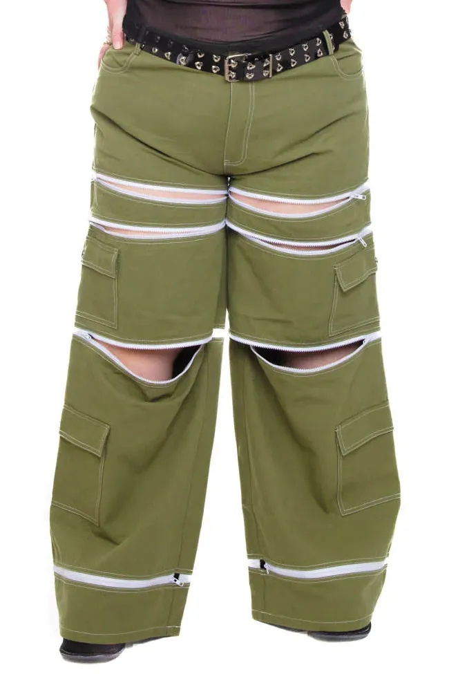 Olive Green 5-in-1 Convertible Zip-Off Cargo Pants