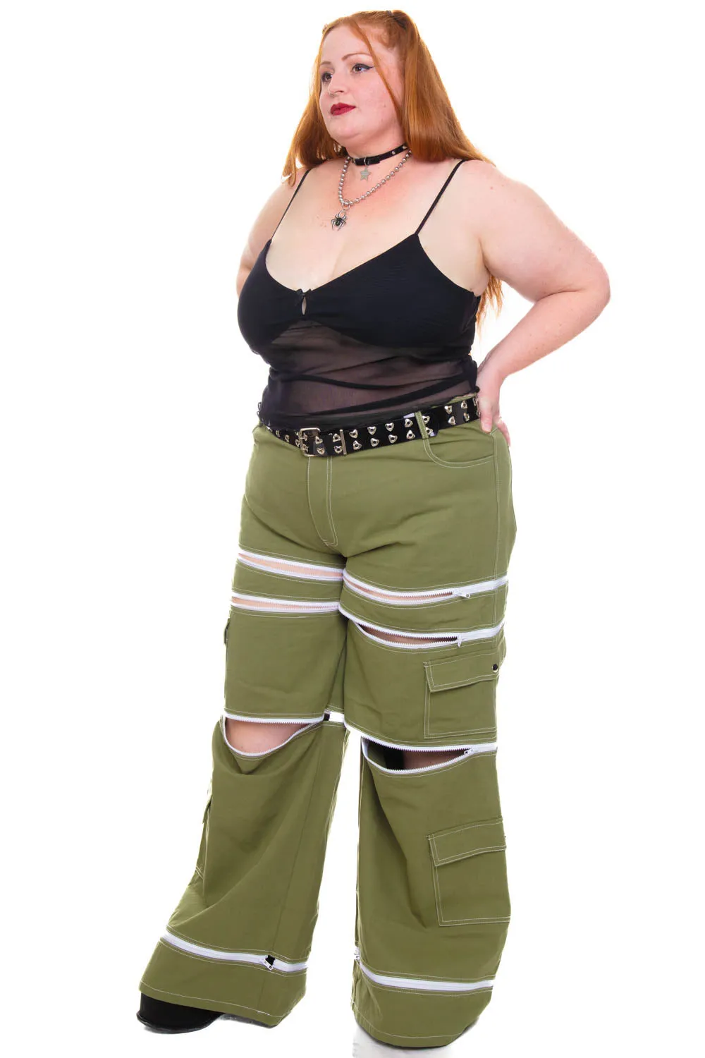 Olive Green 5-in-1 Convertible Zip-Off Cargo Pants