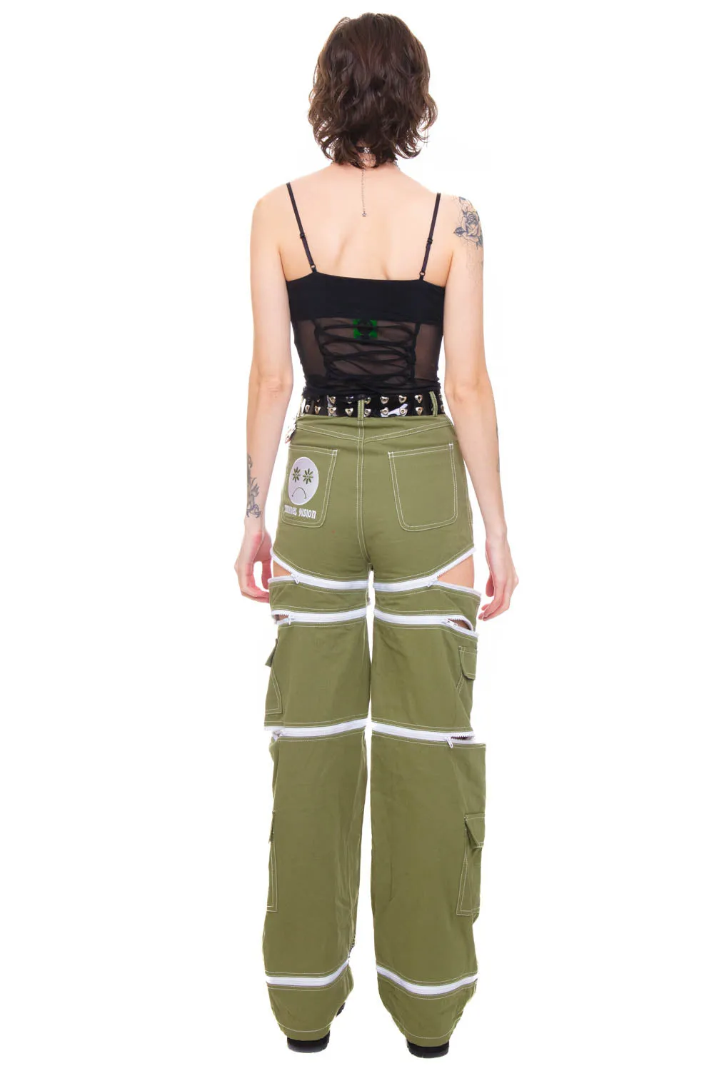 Olive Green 5-in-1 Convertible Zip-Off Cargo Pants