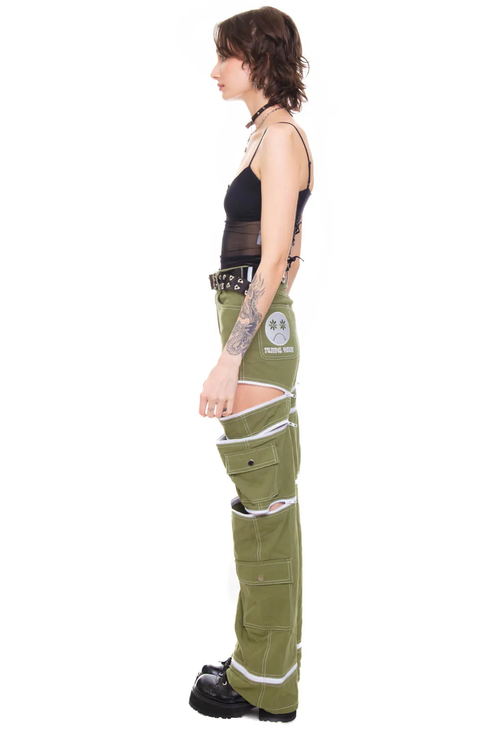 Olive Green 5-in-1 Convertible Zip-Off Cargo Pants