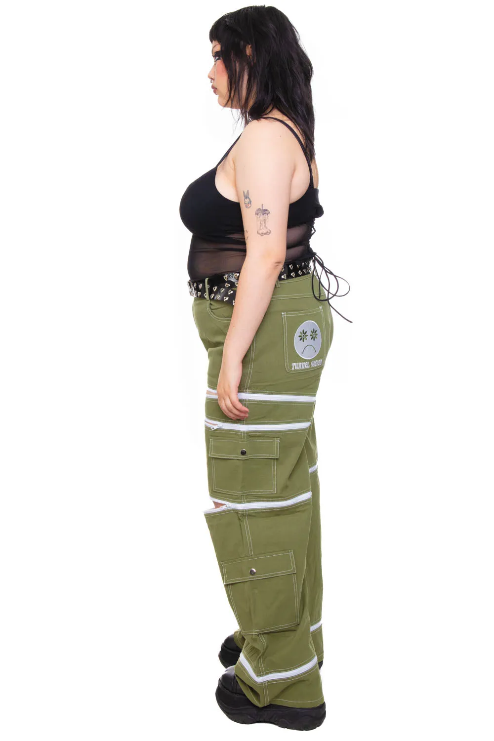 Olive Green 5-in-1 Convertible Zip-Off Cargo Pants