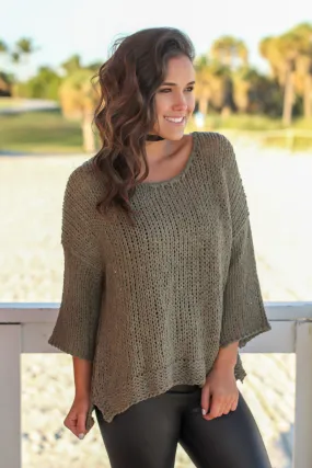 Olive Knit Top