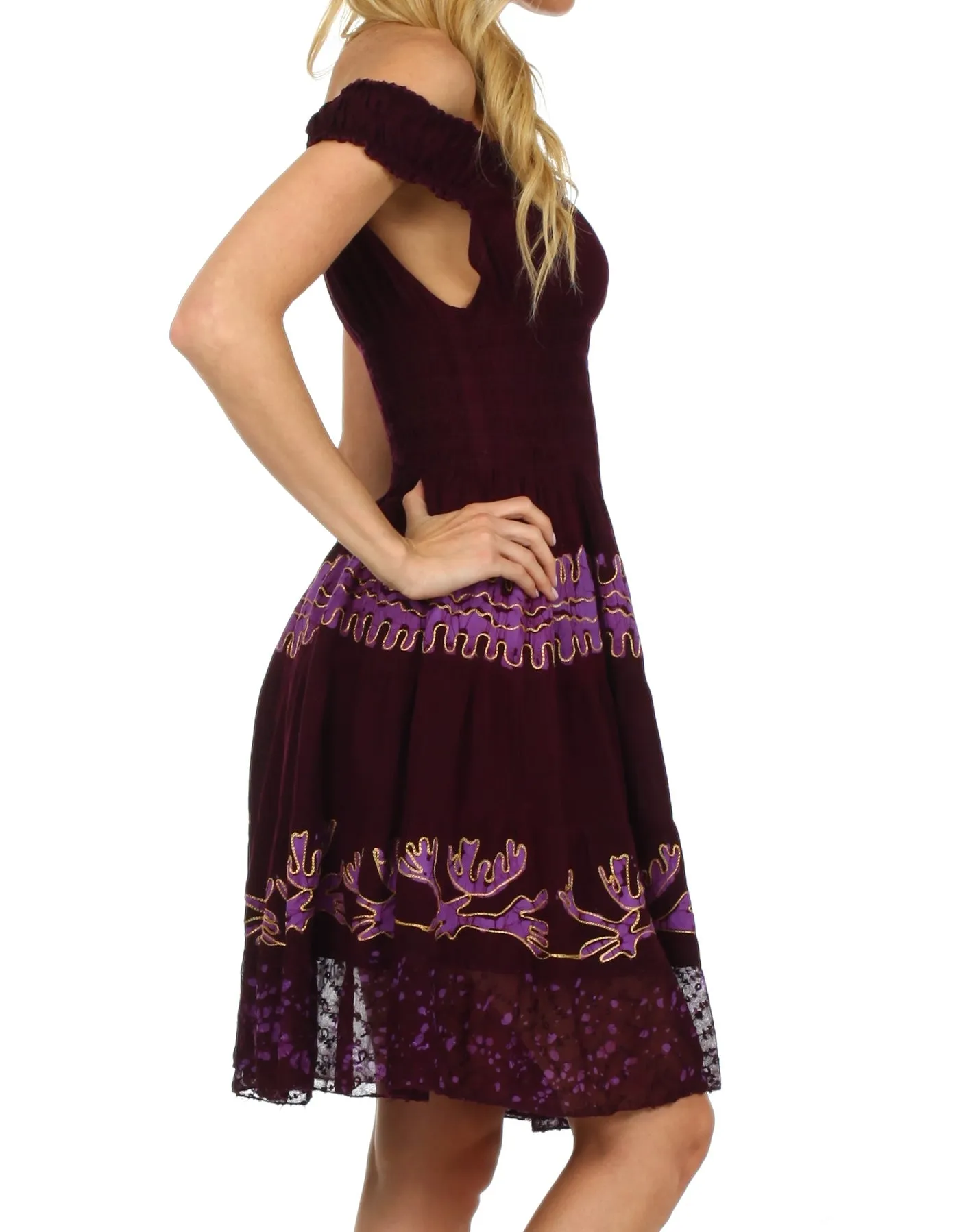 Olivia Gypsy Boho Peasant Batik Dress