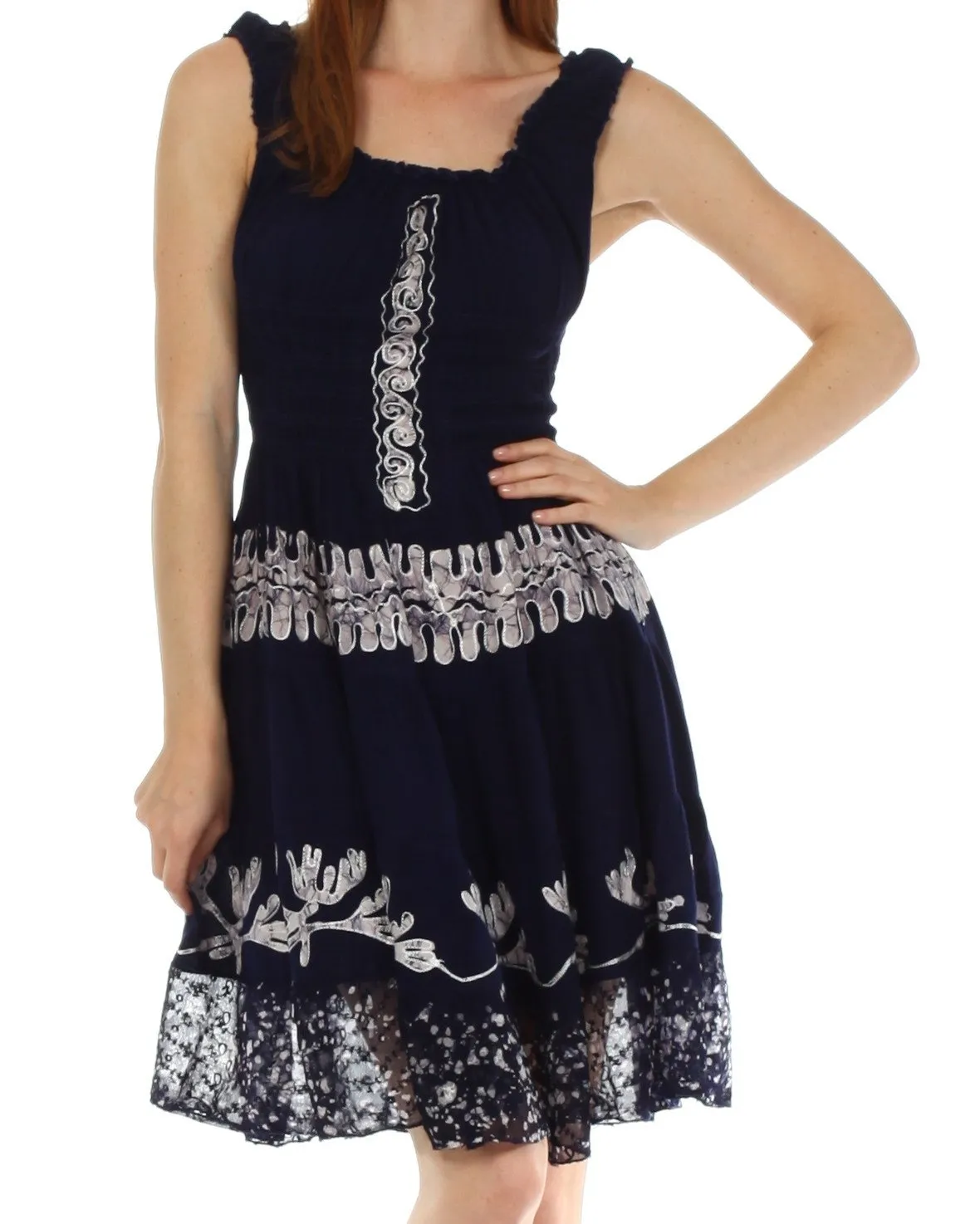 Olivia Gypsy Boho Peasant Batik Dress