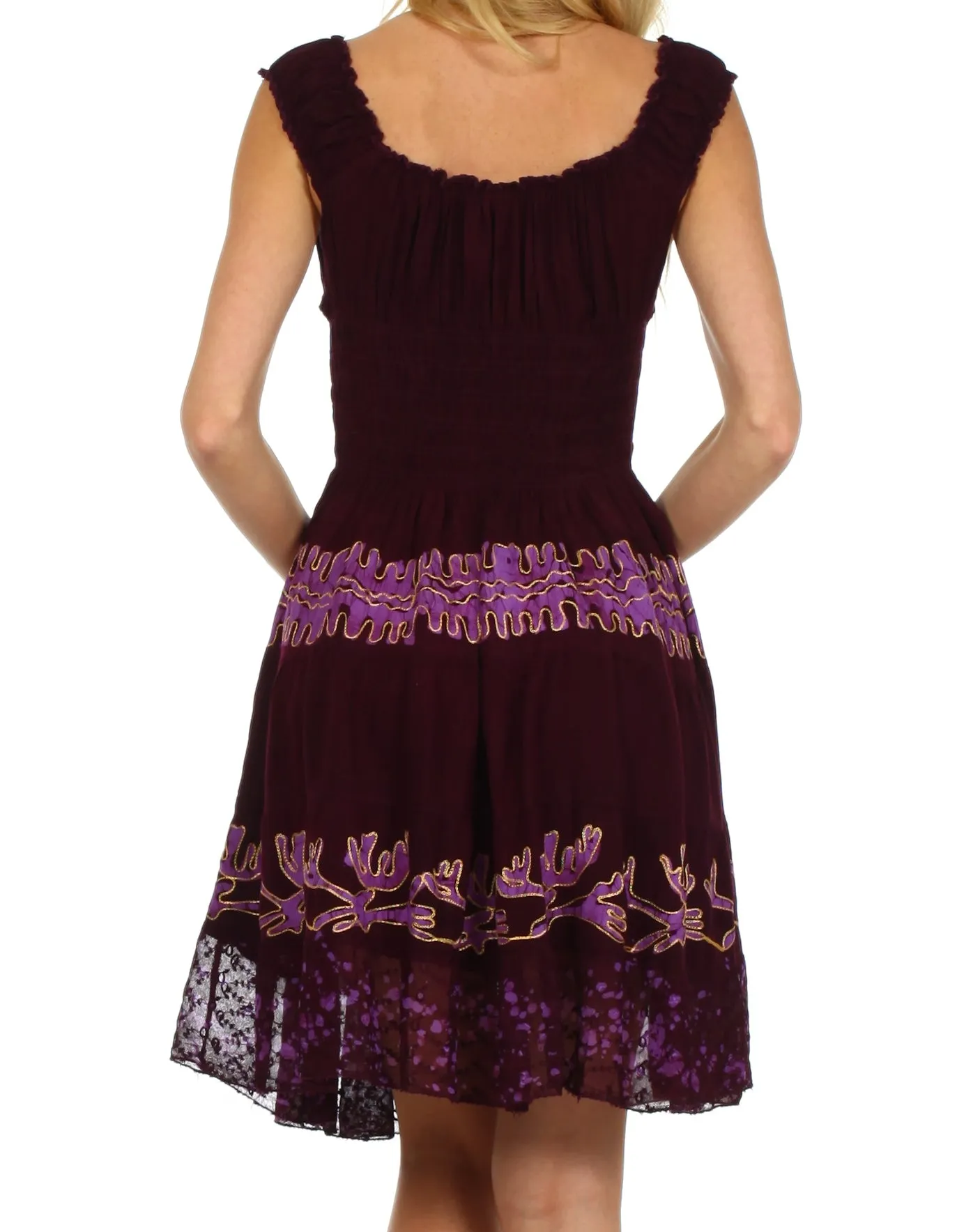 Olivia Gypsy Boho Peasant Batik Dress