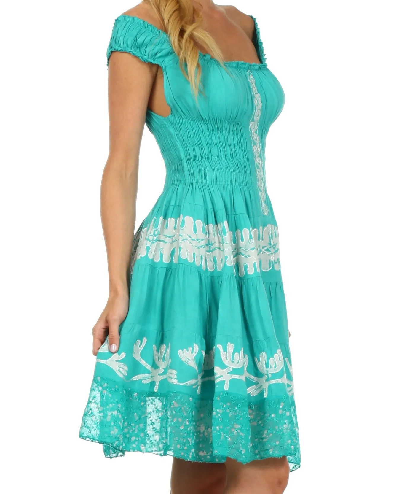 Olivia Gypsy Boho Peasant Batik Dress