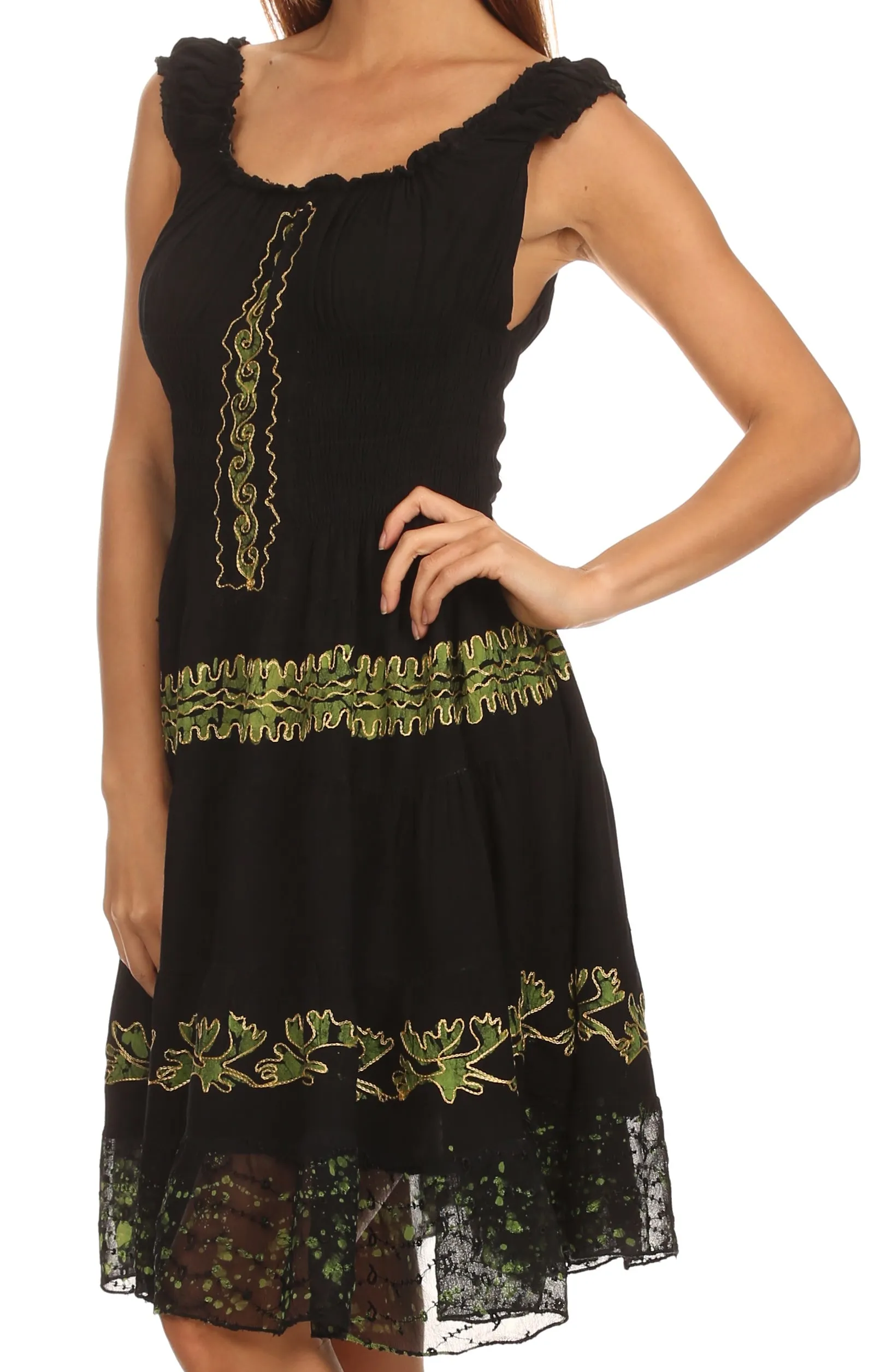 Olivia Gypsy Boho Peasant Batik Dress