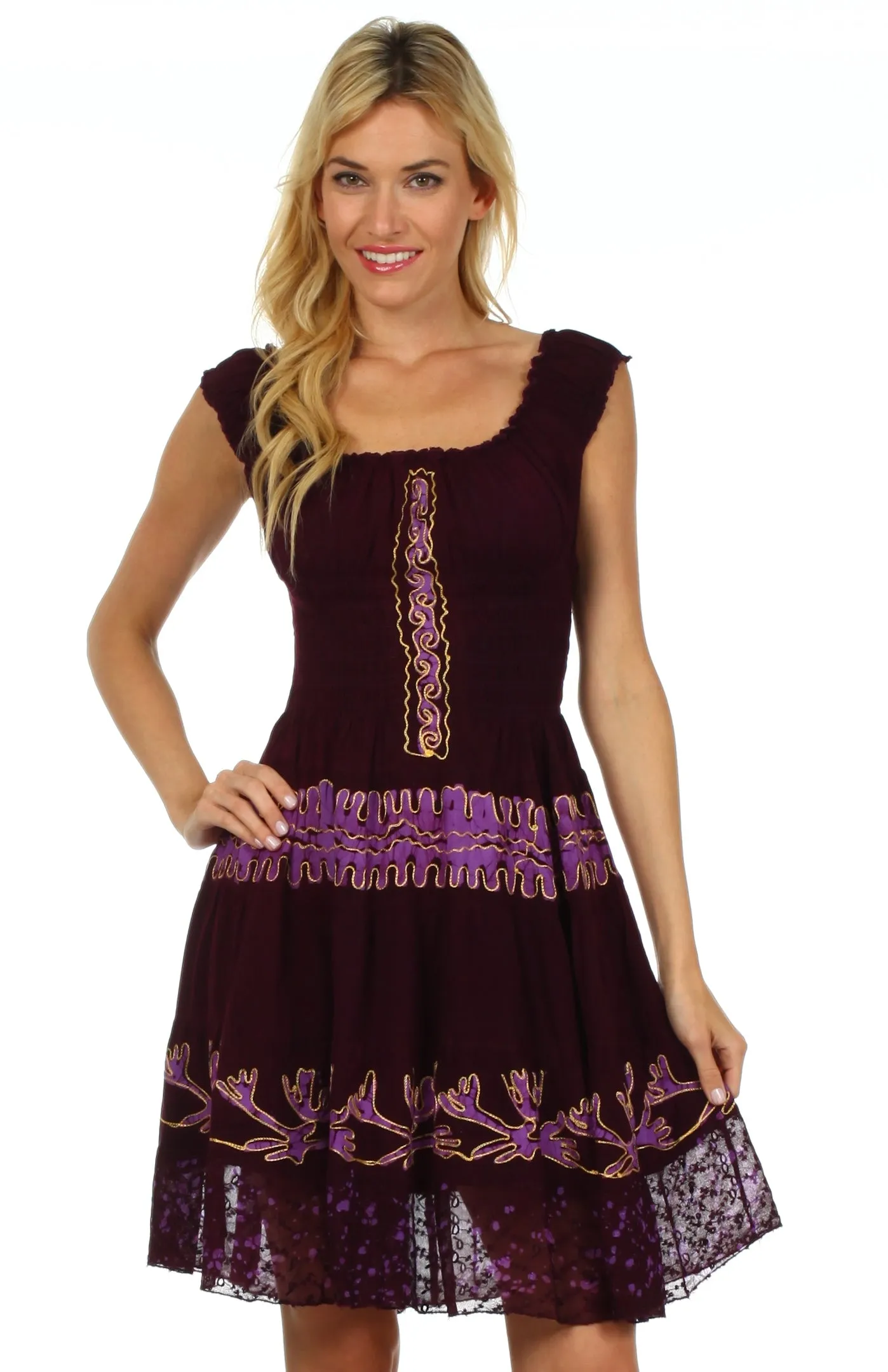 Olivia Gypsy Boho Peasant Batik Dress