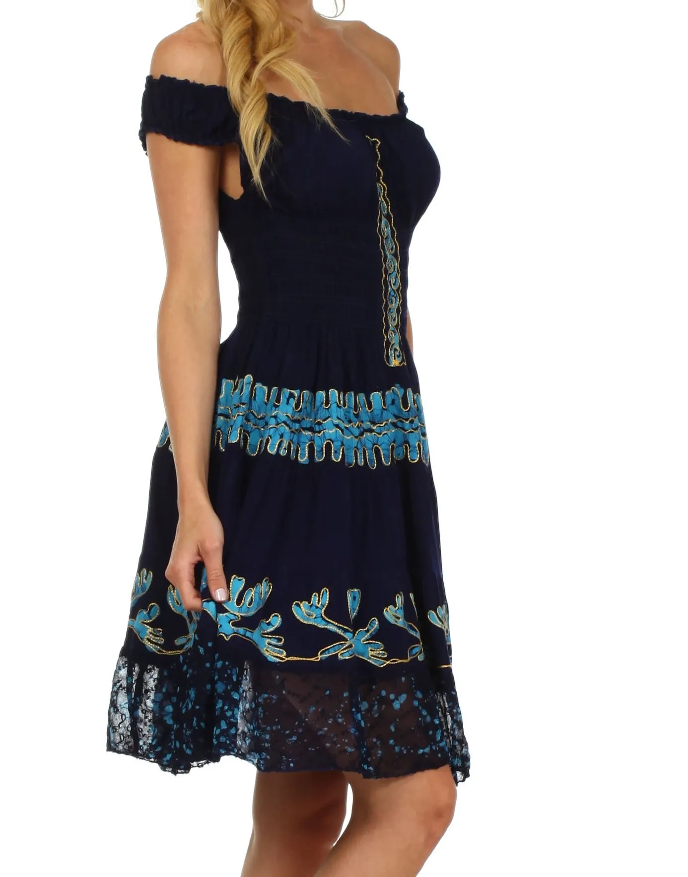 Olivia Gypsy Boho Peasant Batik Dress