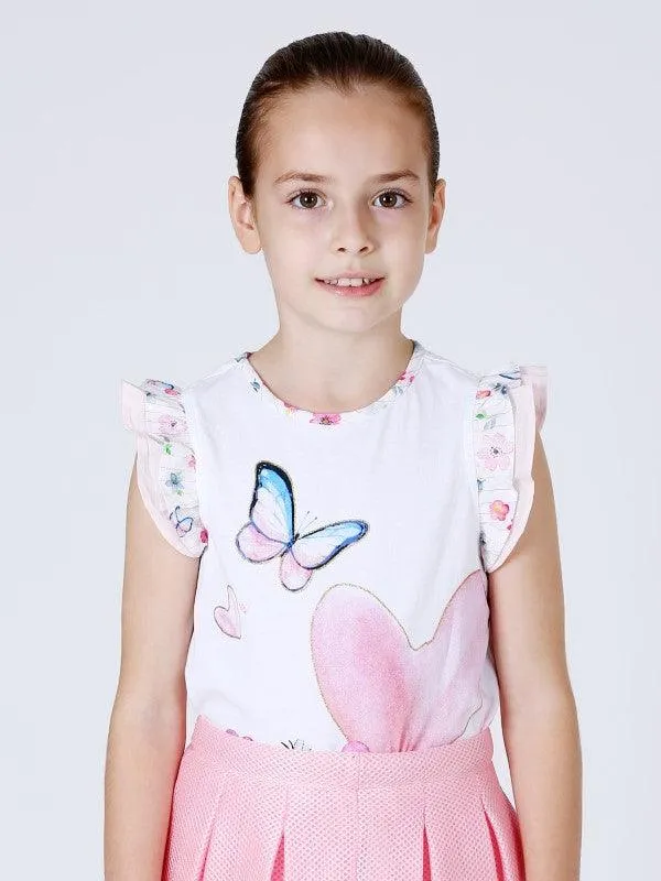 One Friday Pink Butterfly Top