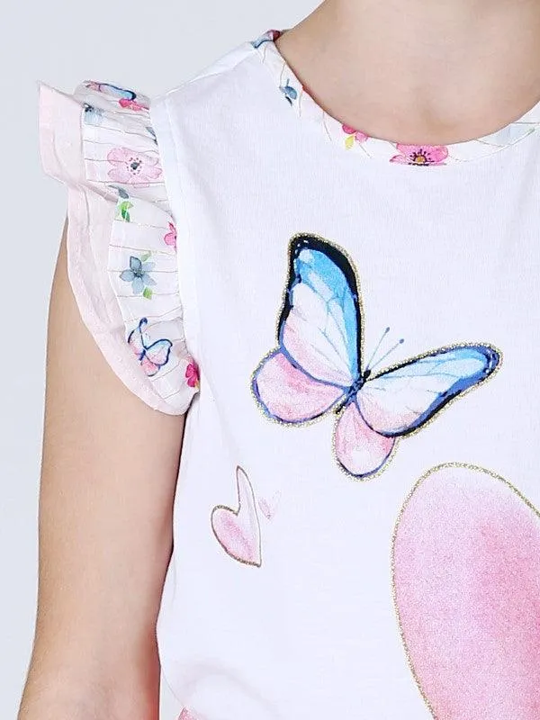 One Friday Pink Butterfly Top