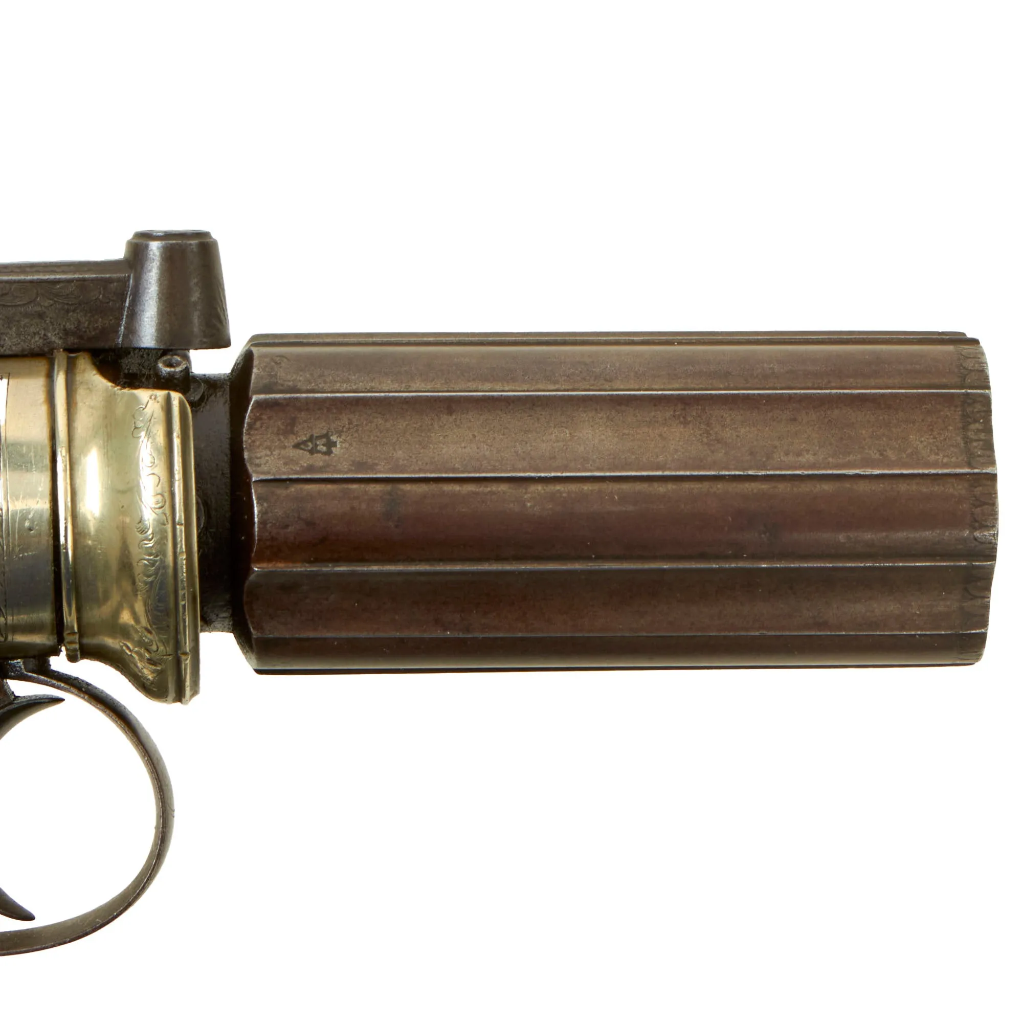 Original British Victorian Nickel Silver Framed .45cal Pepperbox Percussion Revolver by John Blissett of London - circa 1850