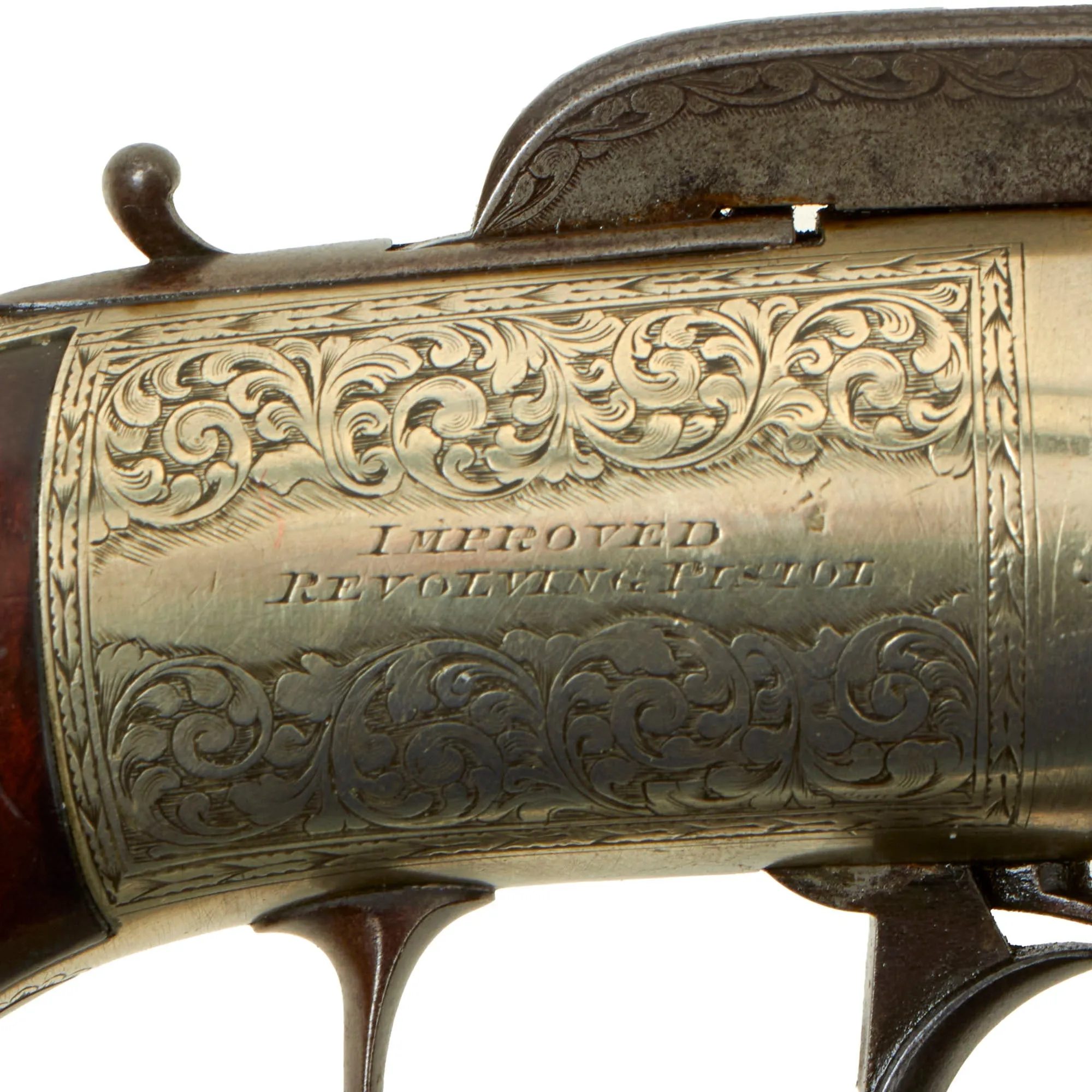 Original British Victorian Nickel Silver Framed .45cal Pepperbox Percussion Revolver by John Blissett of London - circa 1850