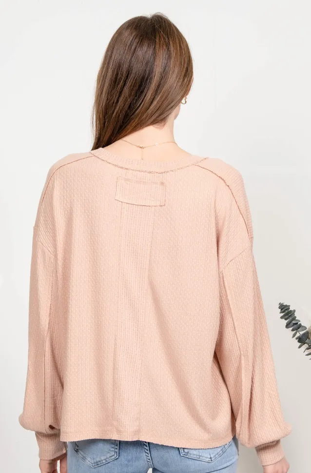 Peach Knit Top