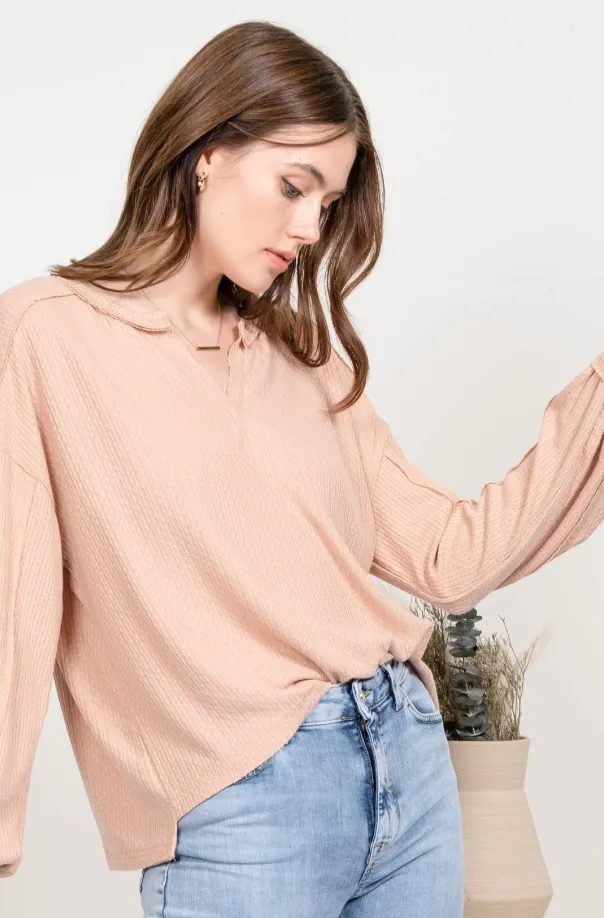 Peach Knit Top