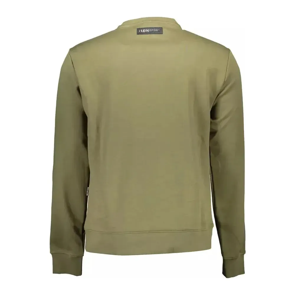 Plein Sport Green Cotton Men Sweater