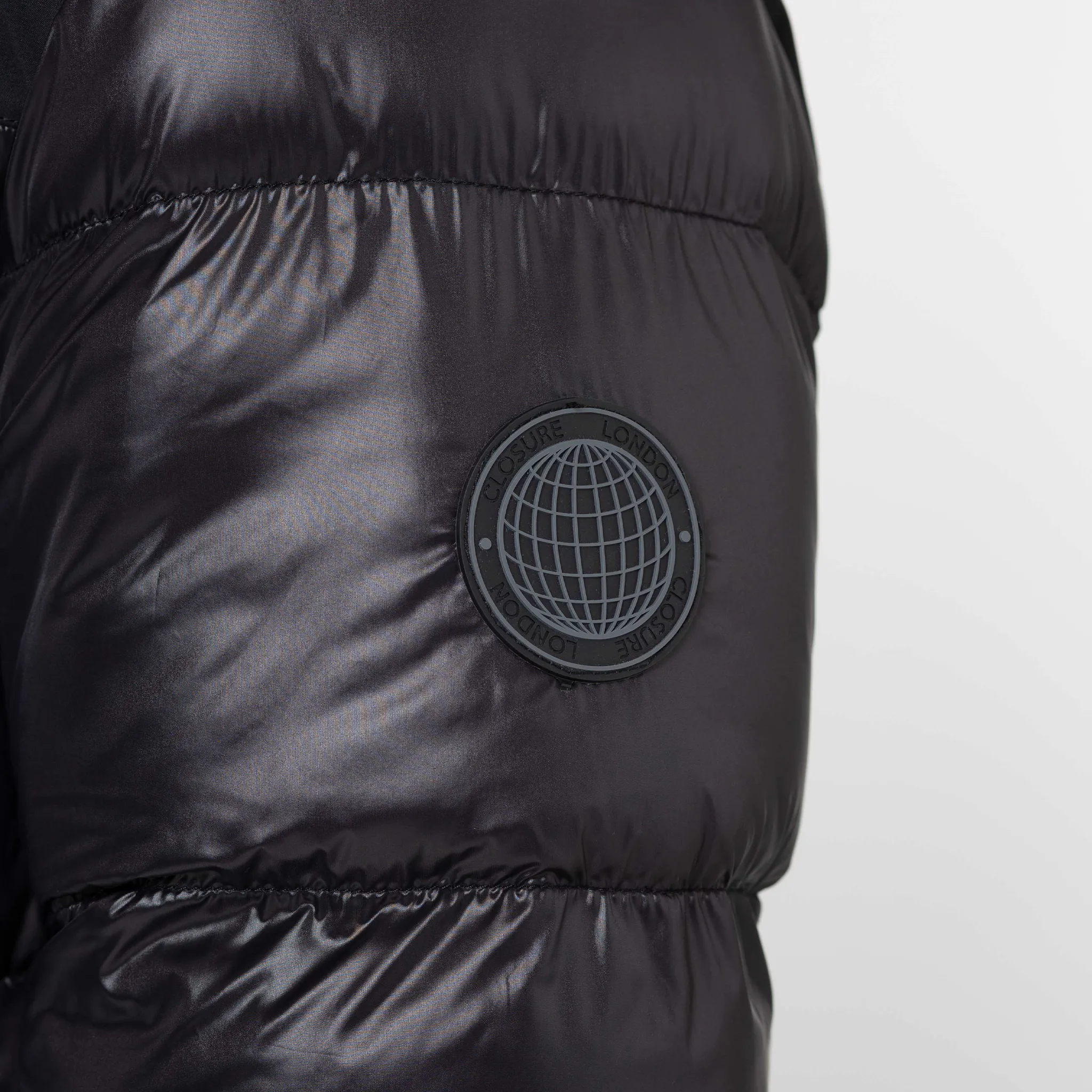 Pocket Puffer Jacket | Black Shine