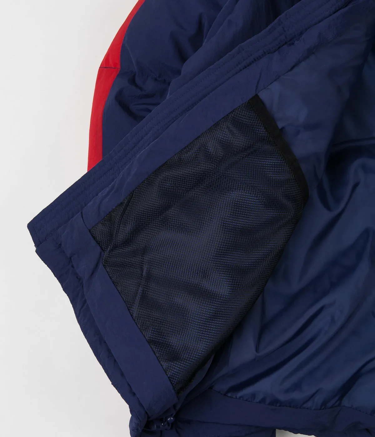 Polar Stripe Puffer Jacket - Navy / Red