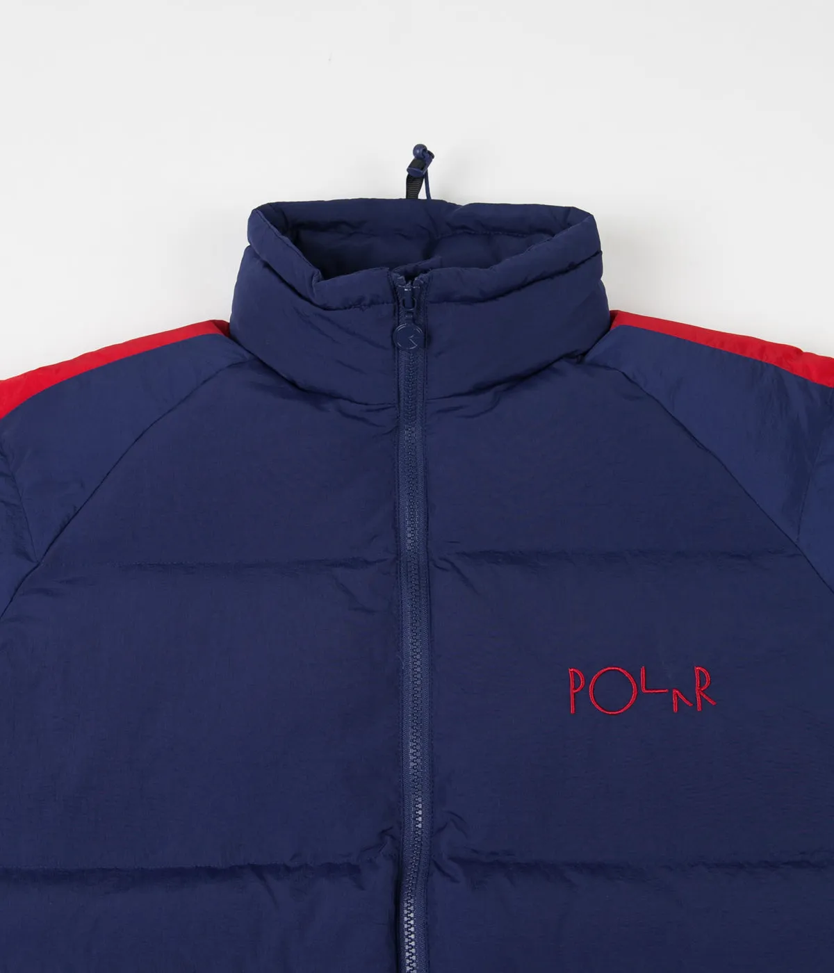 Polar Stripe Puffer Jacket - Navy / Red