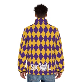 Puffer Jacket - Purple/Gold Diamonds