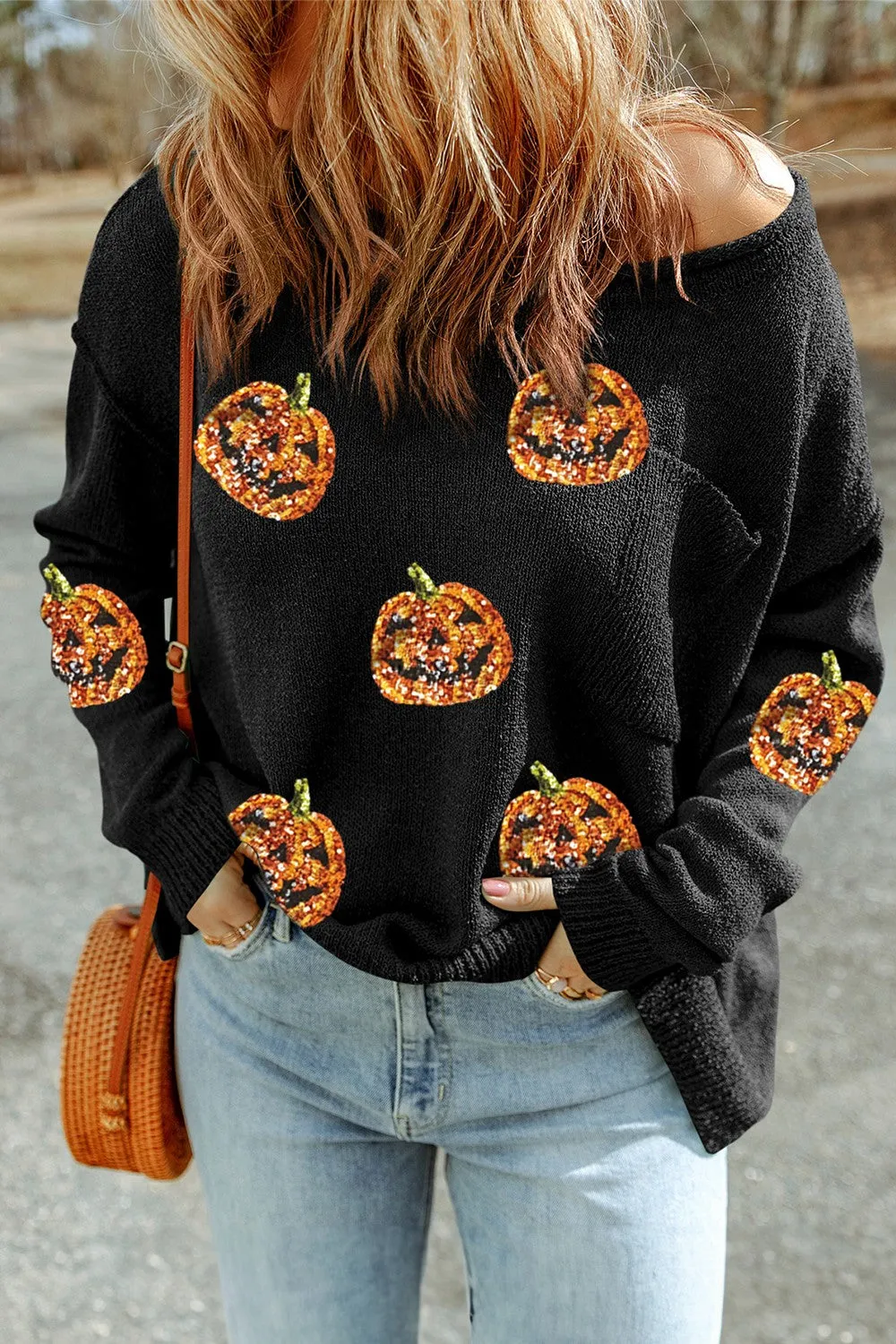 Pumpkin Long Sleeve Knit Top [Online Exclusive]