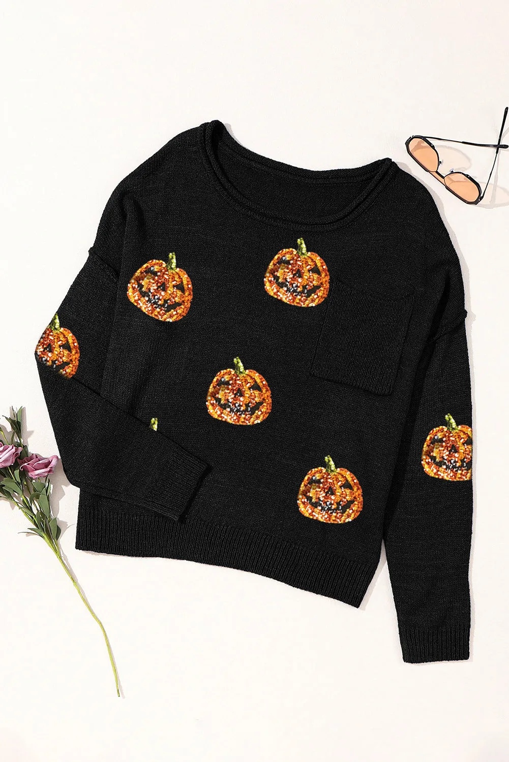 Pumpkin Long Sleeve Knit Top [Online Exclusive]