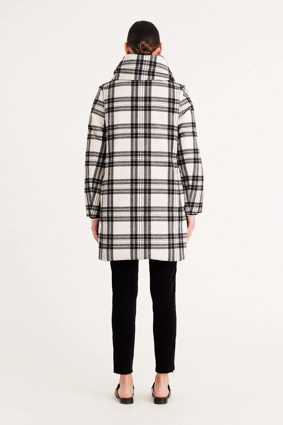 Quinn Check Puffer  - Ivory Check