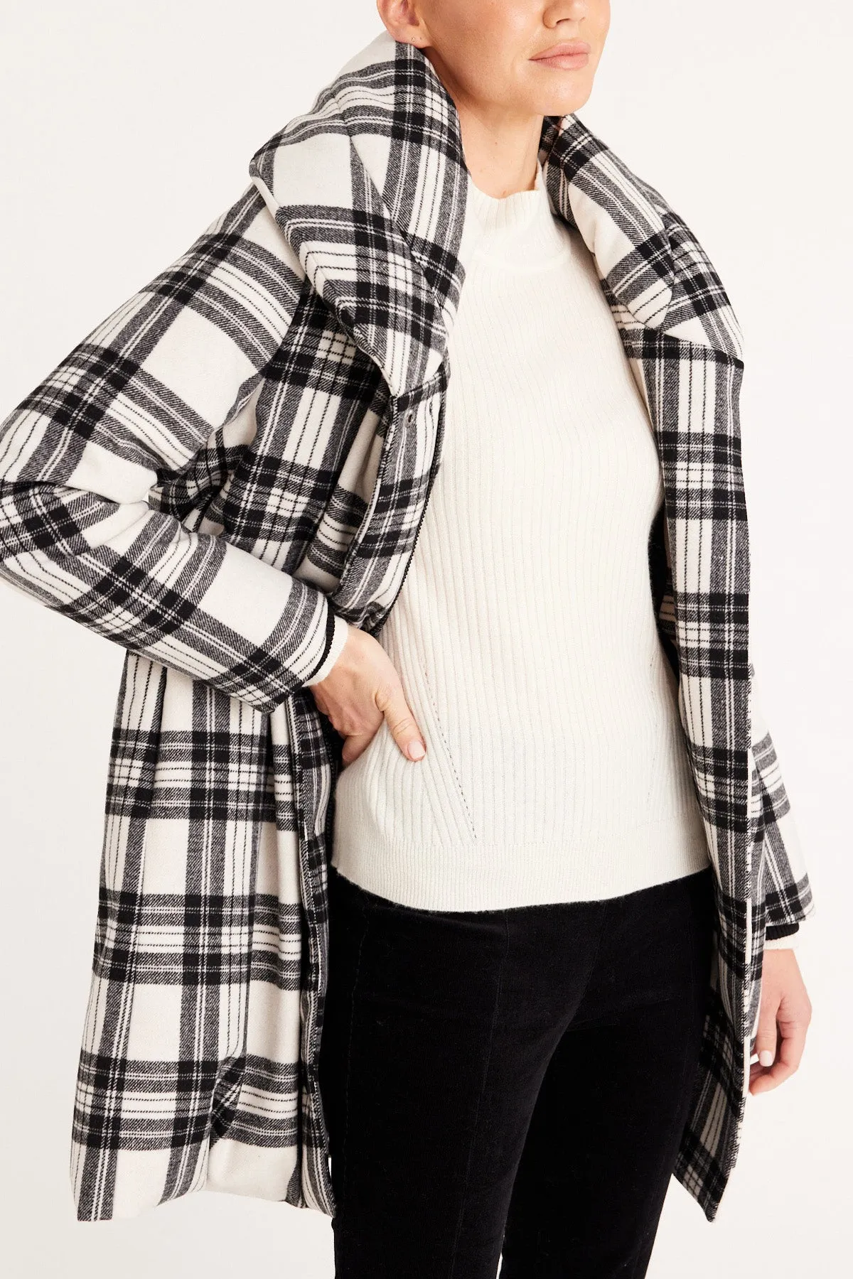 Quinn Check Puffer  - Ivory Check