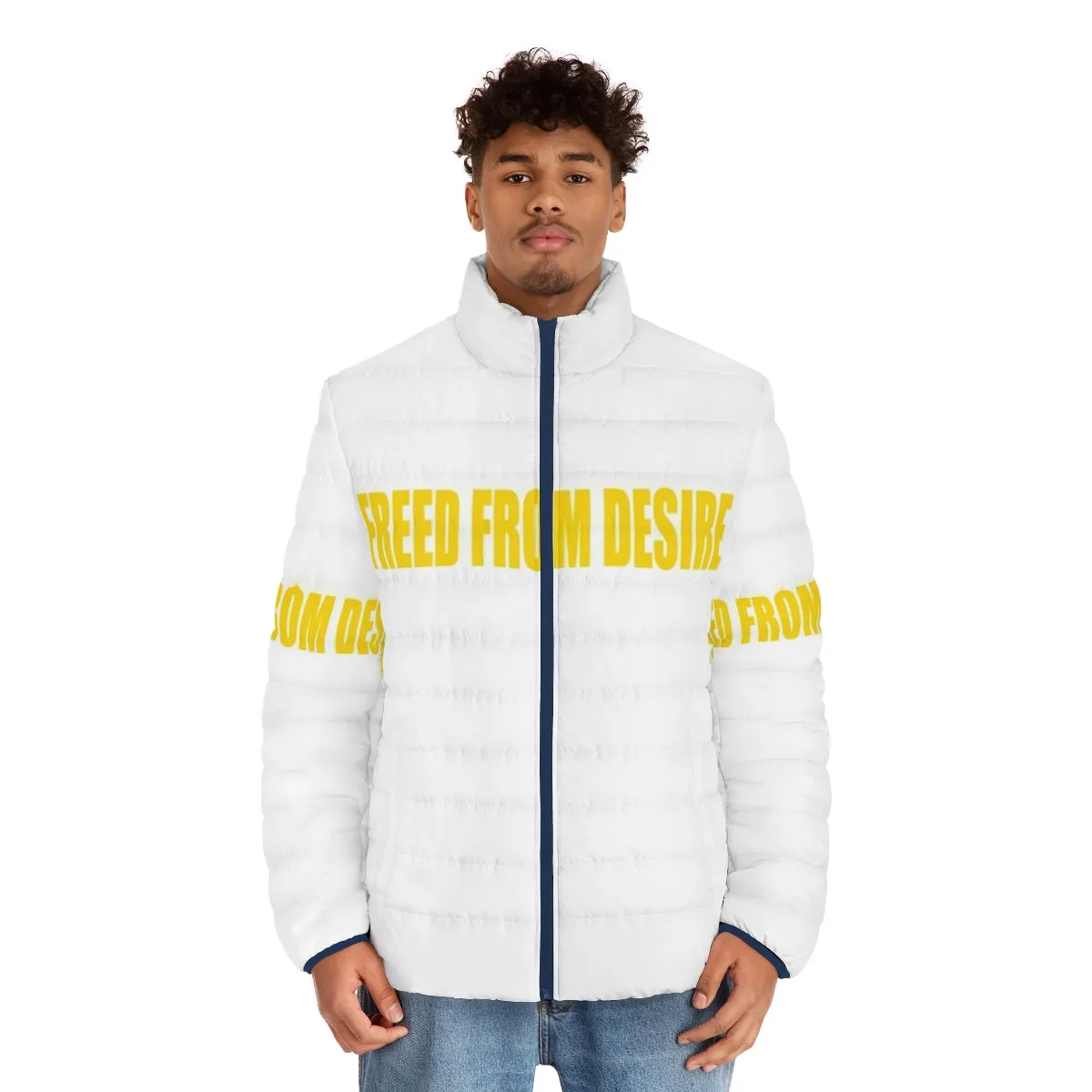 "Freed From Desire" 90s Puffer Jacket - Iconic Nineties Pop Culture Merchandise