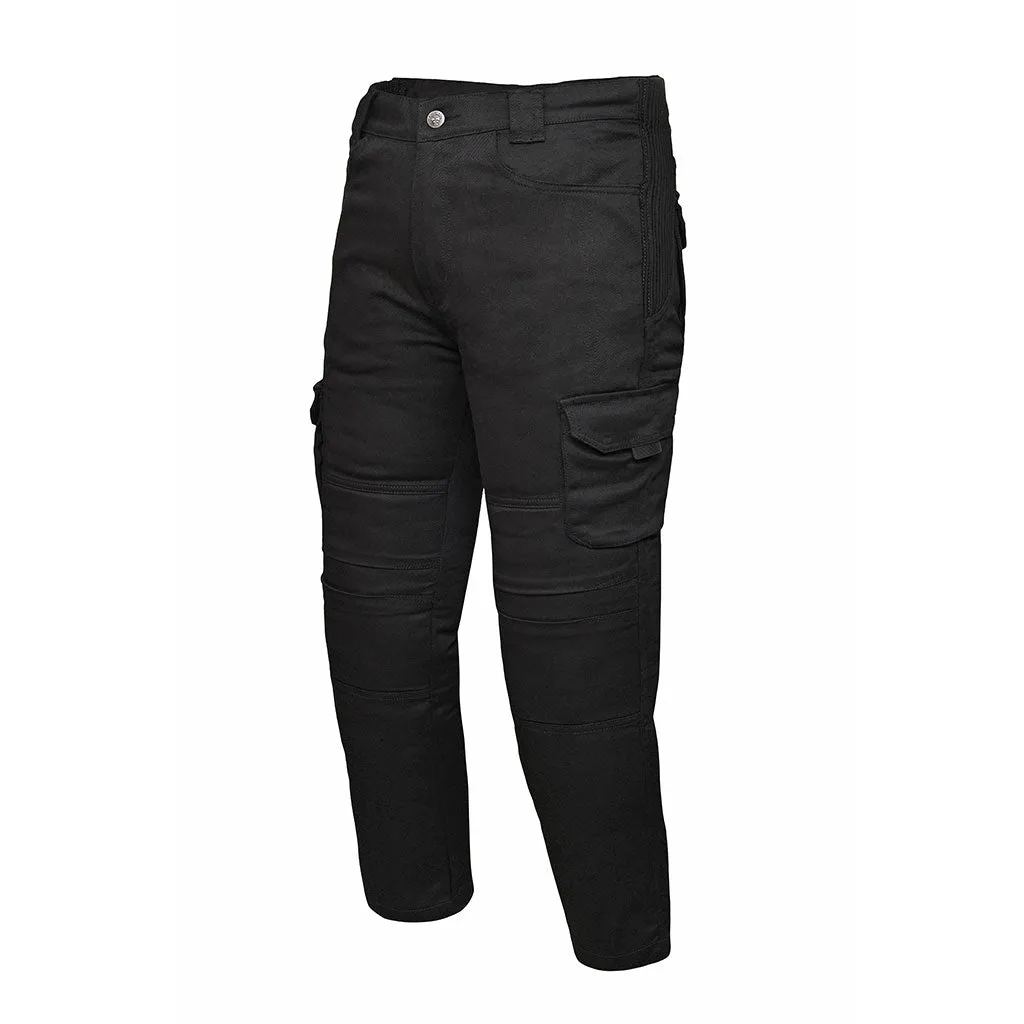 RIDERACT® Men Cotton Motorcycle Cargo Pant Black