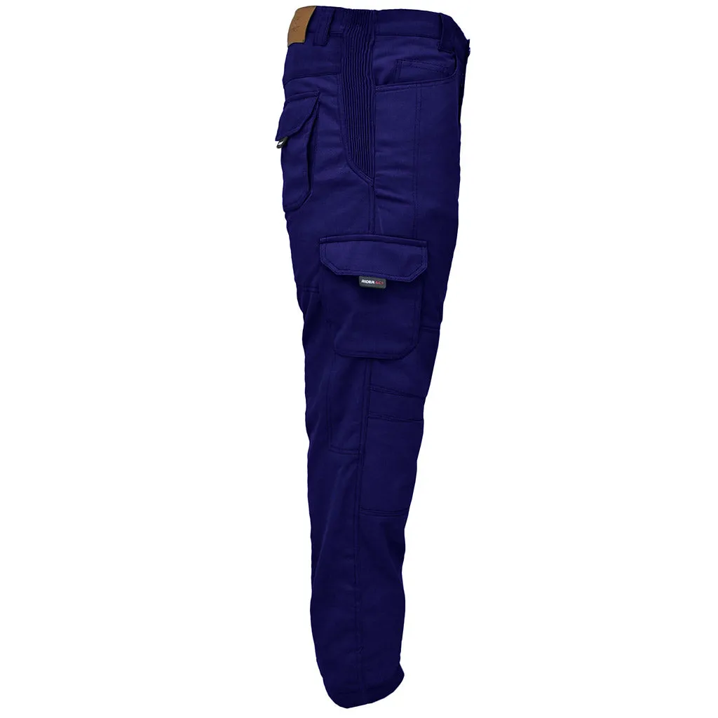 RIDERACT® Men Cotton Motorcycle Cargo Pant Blue