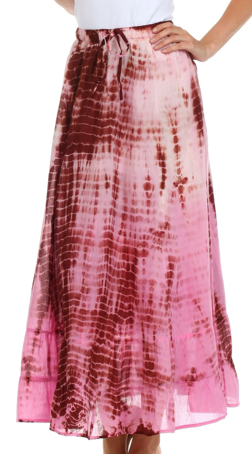 Sakkas Harmony Tie Dye Peasant Boho Skirt