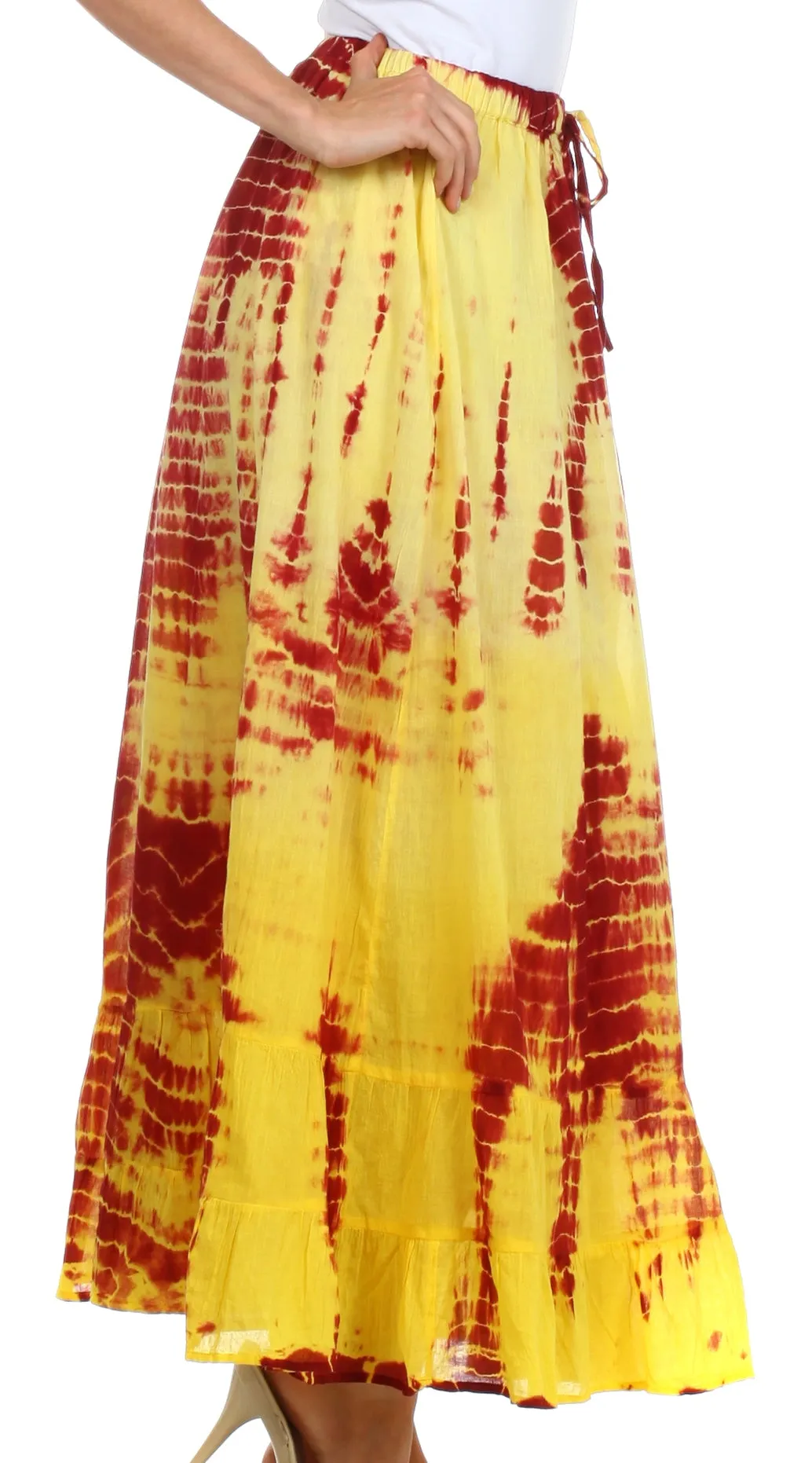 Sakkas Harmony Tie Dye Peasant Boho Skirt