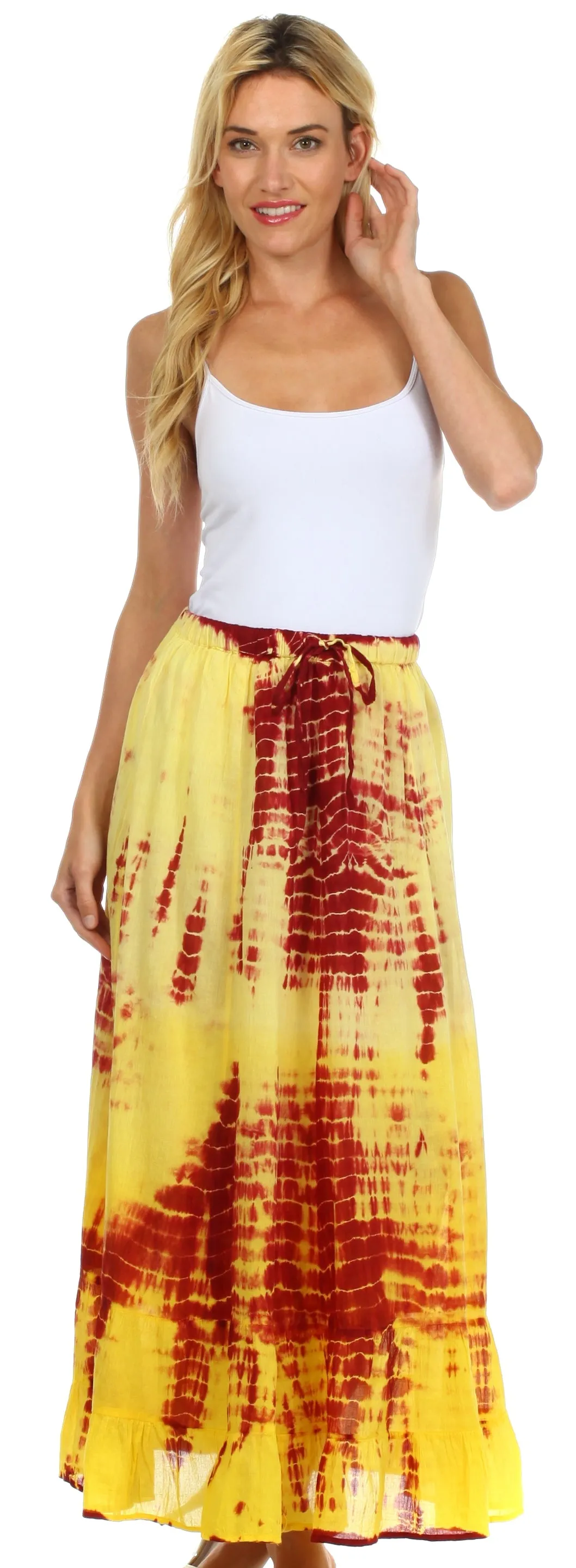 Sakkas Harmony Tie Dye Peasant Boho Skirt