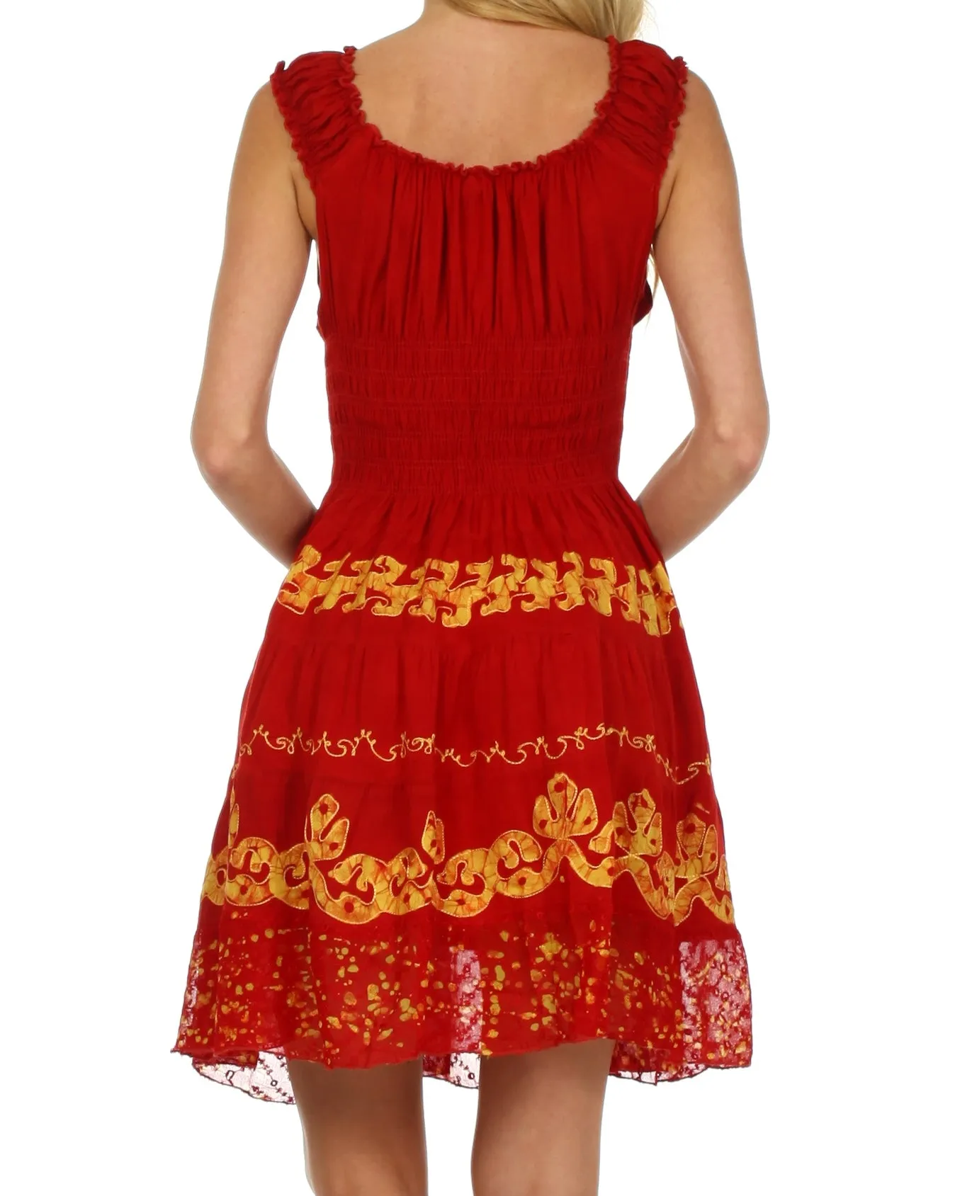 Sakkas Isabella Gypsy Boho Renaissance Batik Dress