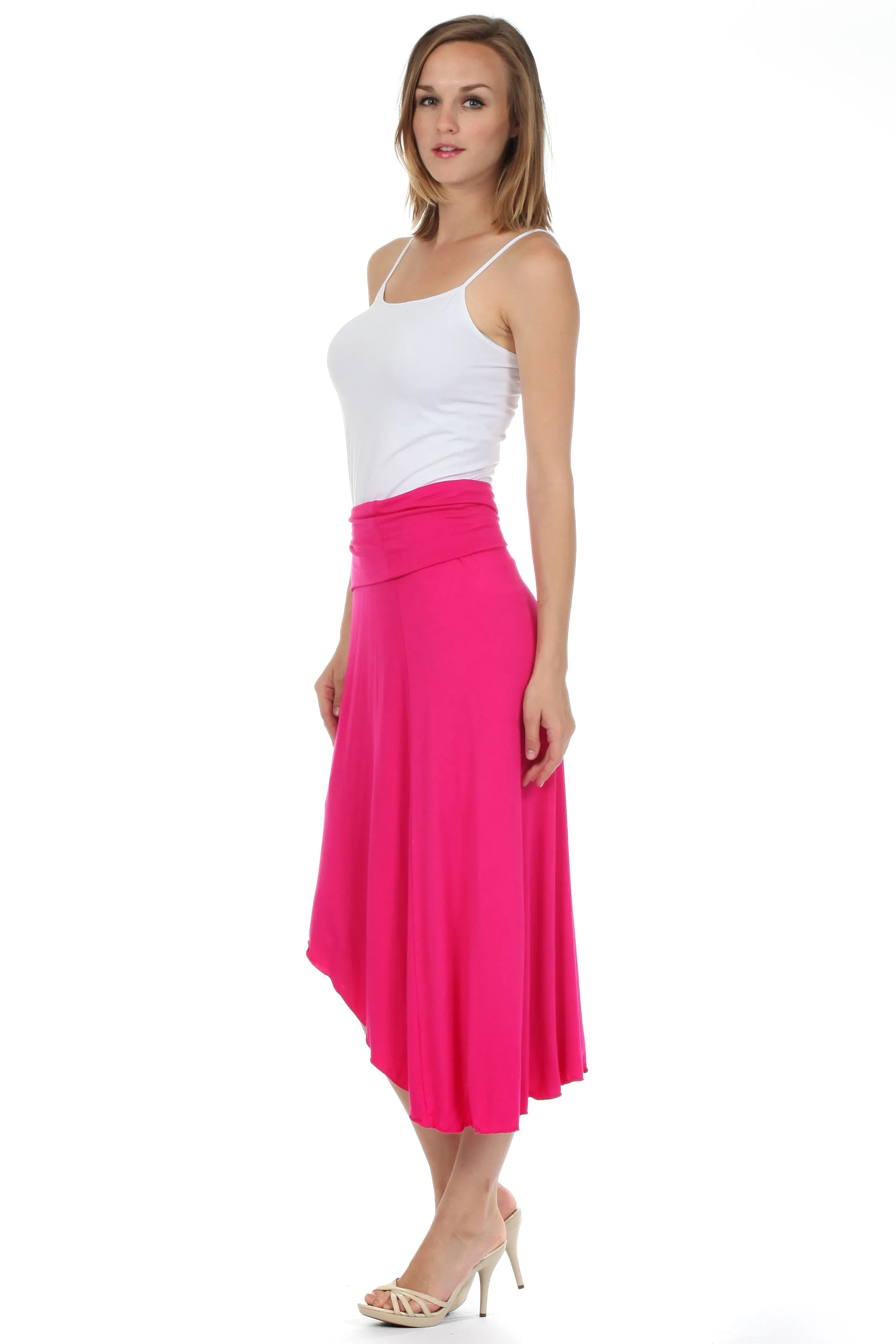 Sakkas Soft Jersey Feel Solid Color Strapless High Low Dress / Skirt