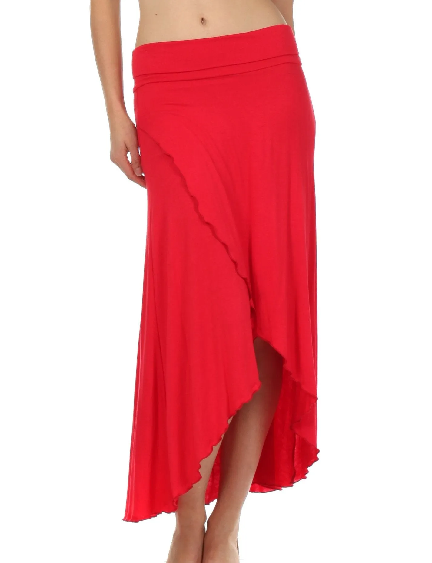 Sakkas Soft Jersey Feel Solid Color Strapless High Low Dress / Skirt