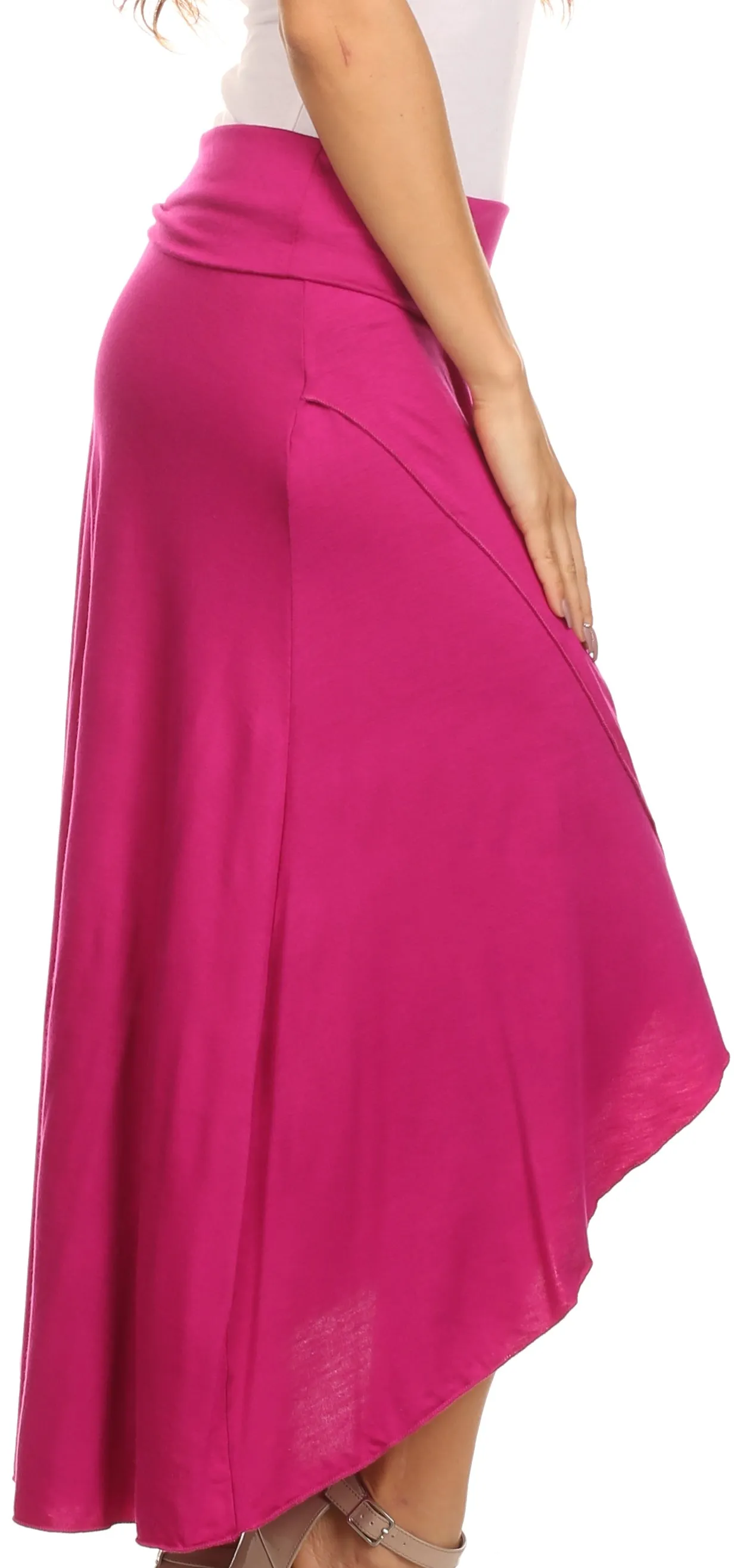 Sakkas Soft Jersey Feel Solid Color Strapless High Low Dress / Skirt