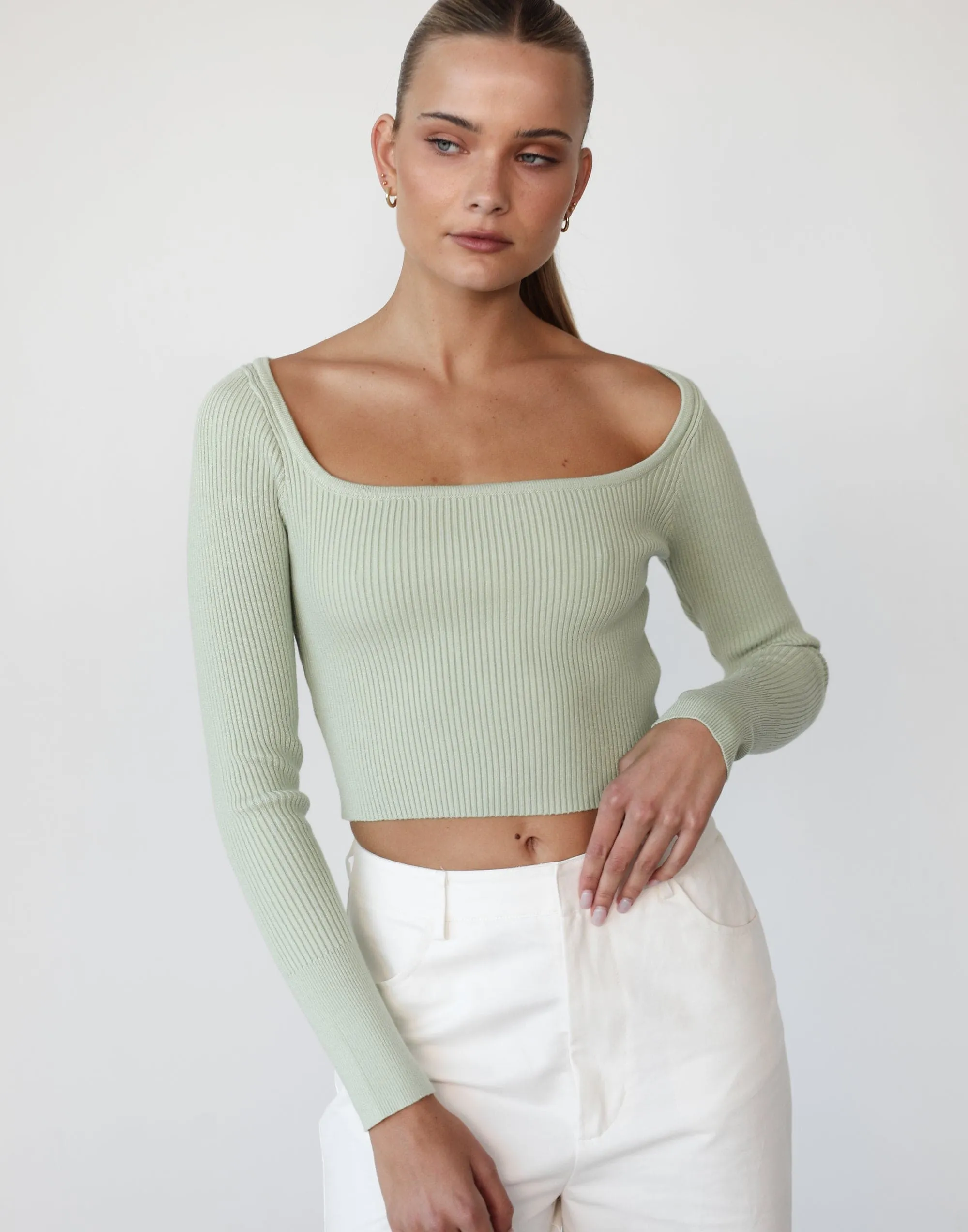 Self Control Knit Top (Sage)