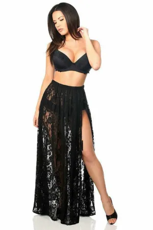 Sheer Black Lace Skirt