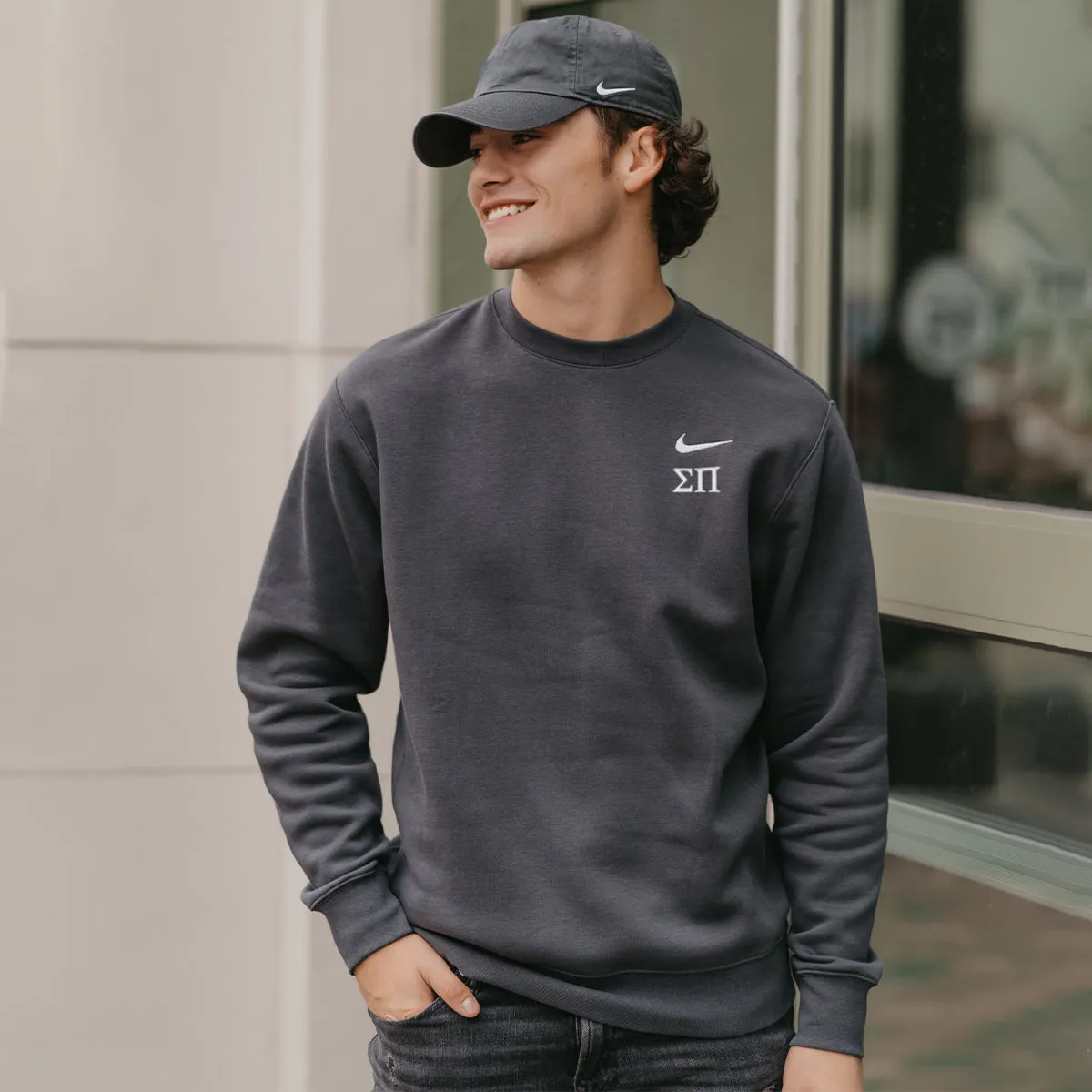 Sigma Pi Nike Embroidered Crewneck