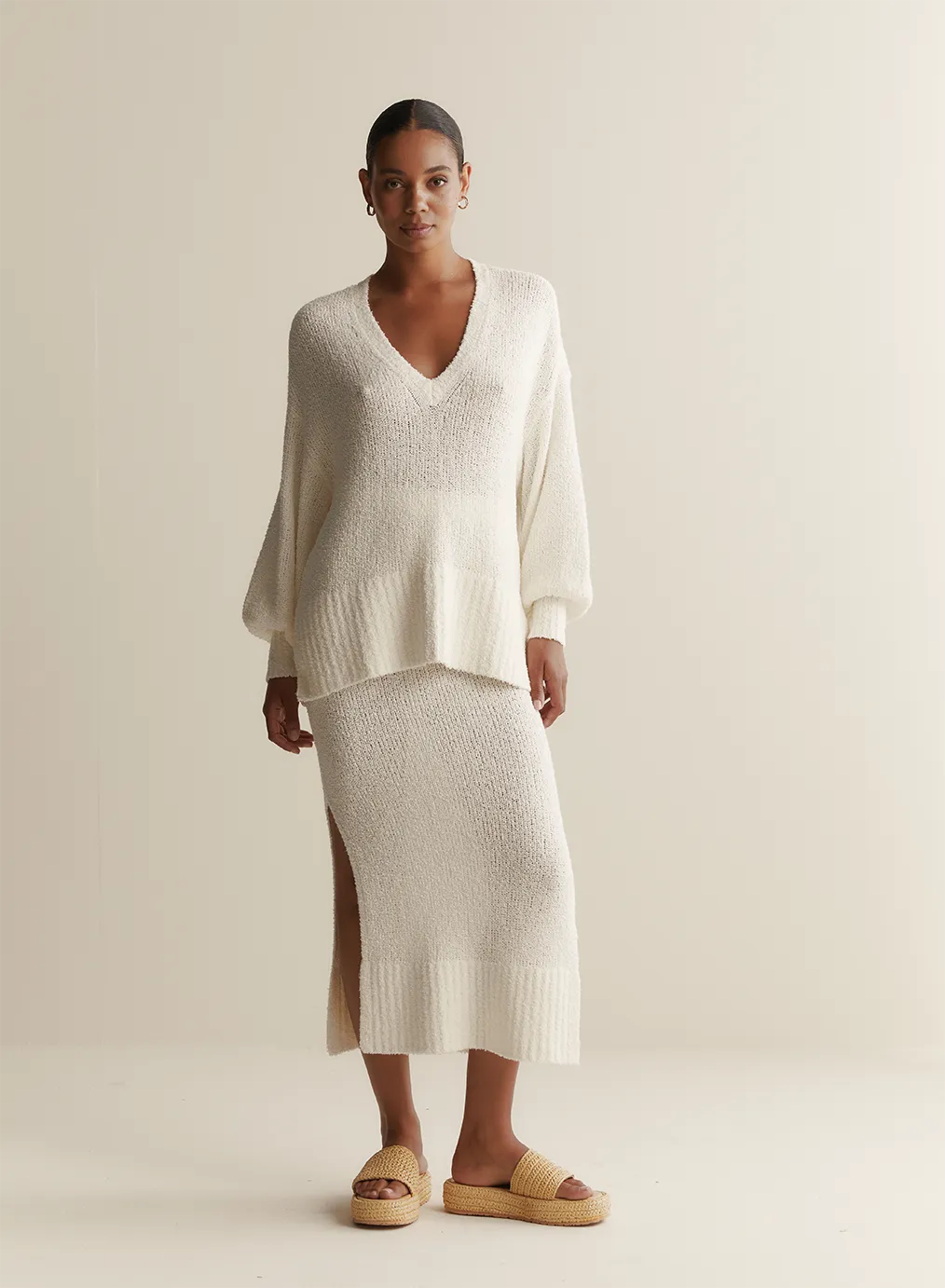 Siona Organic Cotton Cashmere Knit | Cream