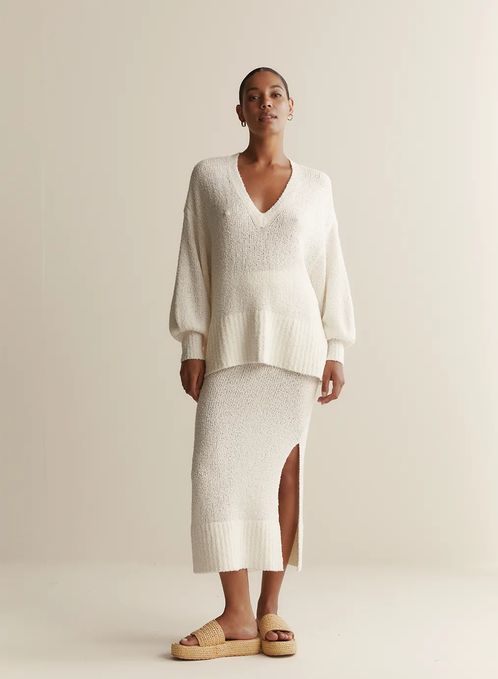 Siona Organic Cotton Cashmere Knit | Cream