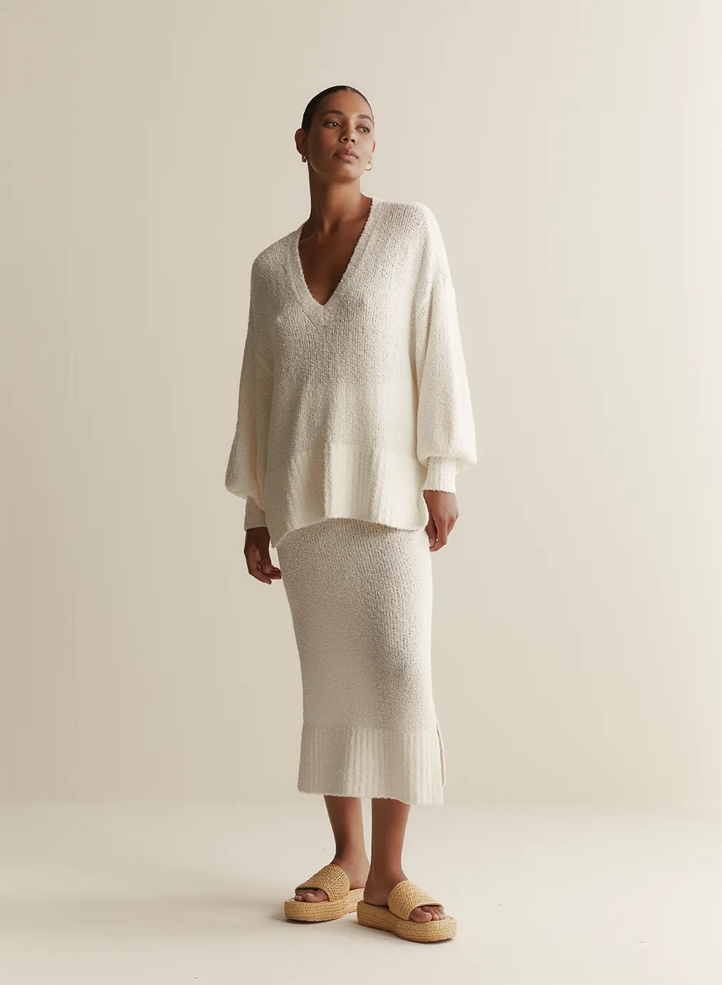 Siona Organic Cotton Cashmere Knit | Cream