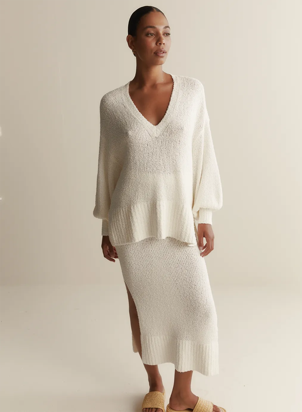 Siona Organic Cotton Cashmere Knit | Cream