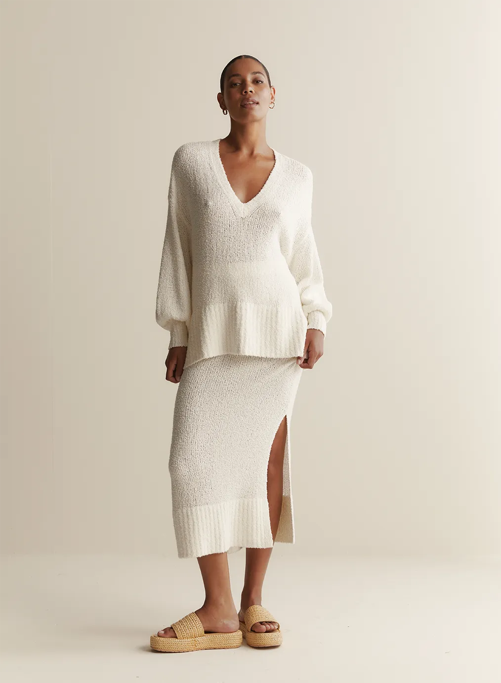 Siona Organic Cotton Cashmere Knit | Cream