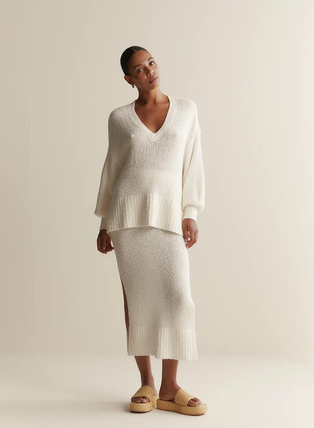 Siona Organic Cotton Cashmere Knit | Cream