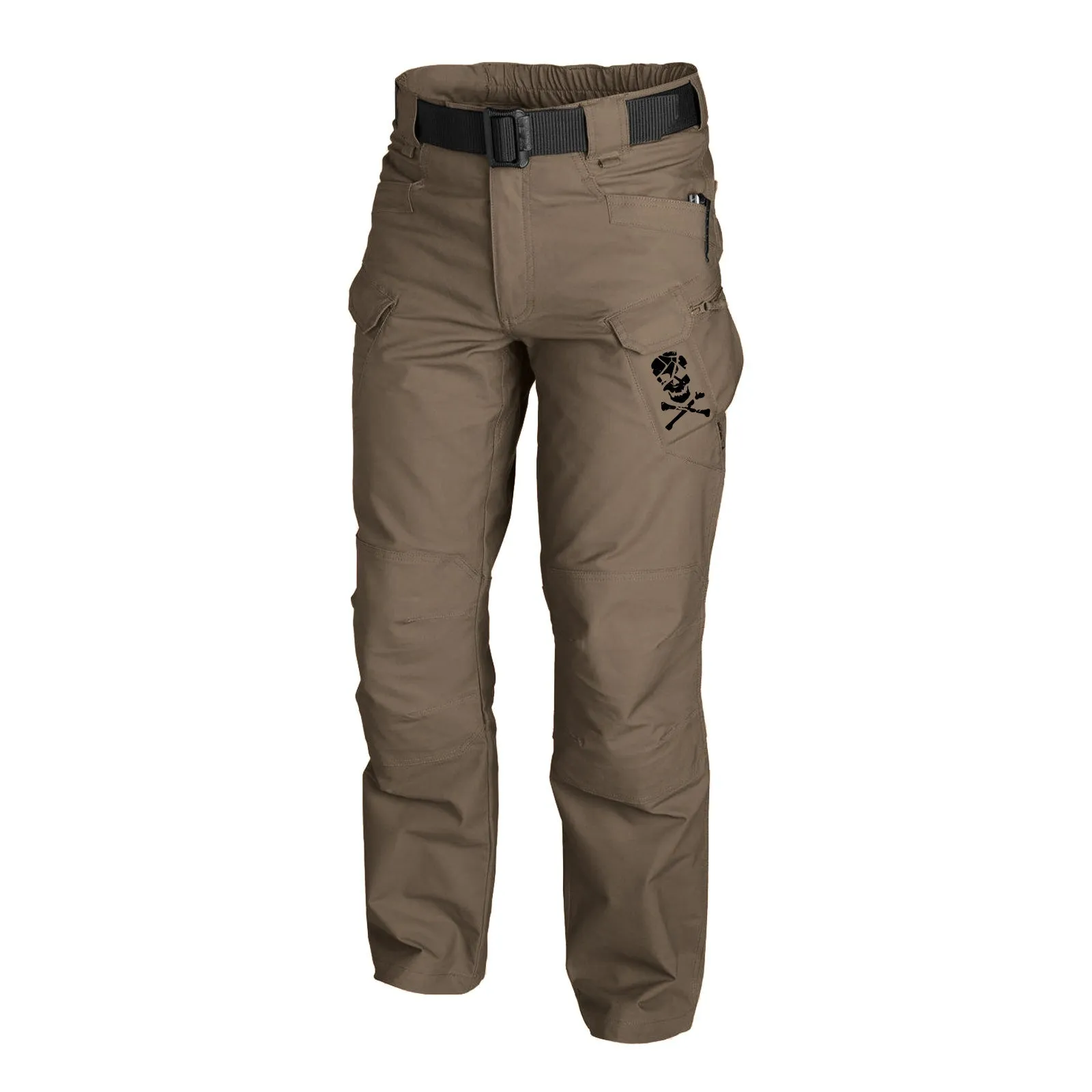 SKULL GRAPHIC OUTDOOR WEARABLE QUICK DRY MULTI-POCKET CARGO PANTS WITHOUT BELT