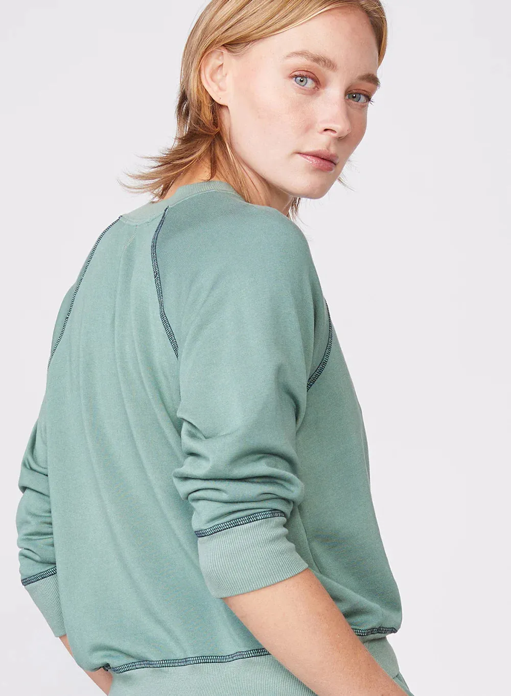 Softest Fleece Shrunken Sweatshirt W/ Contrast, Vine